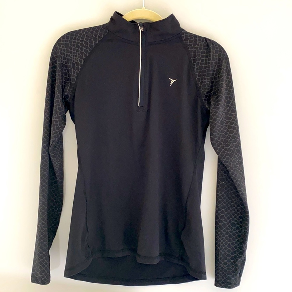 Old Navy Black 1/4 Zip Workout Pullover Top
